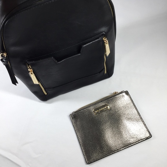 Big Buddha Bags Big Buddha Black Backpack Purse Metallic Pouch